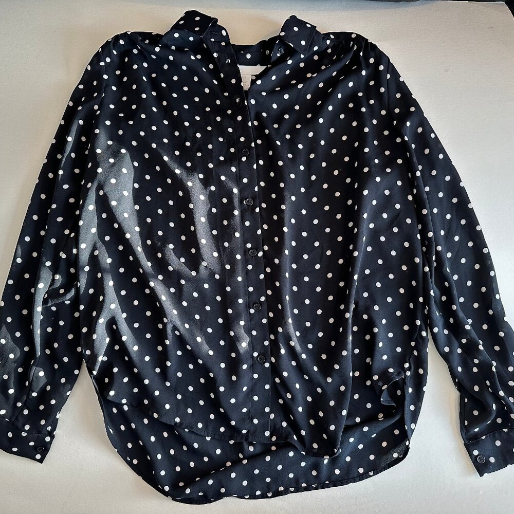 Polka Dot Collared Blouse
